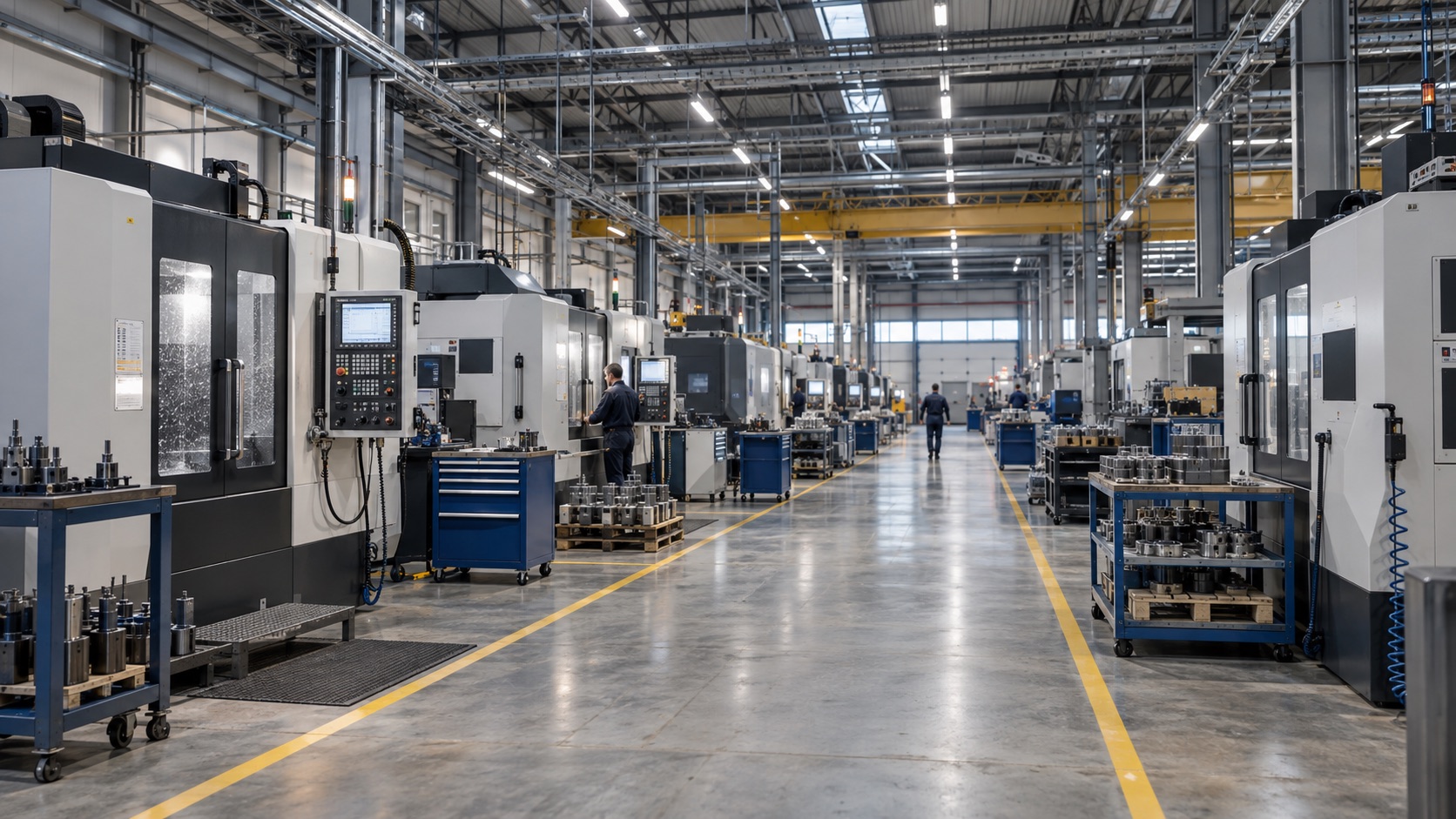 Manufacturing — AI-generated illustrative industrial scene