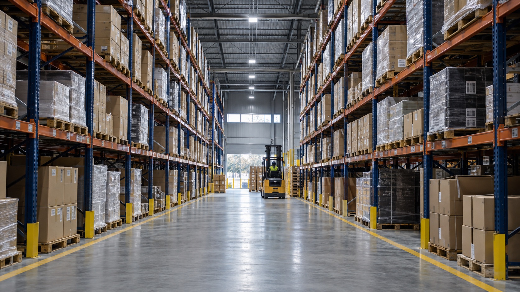 Warehousing & Logistics — AI-generated illustrative industrial scene