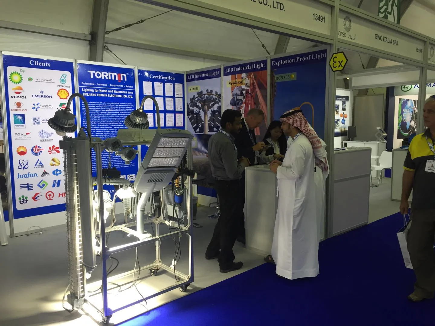 TORMIN exhibition display — ADIPEC 2018, Abu Dhabi, UAE.
