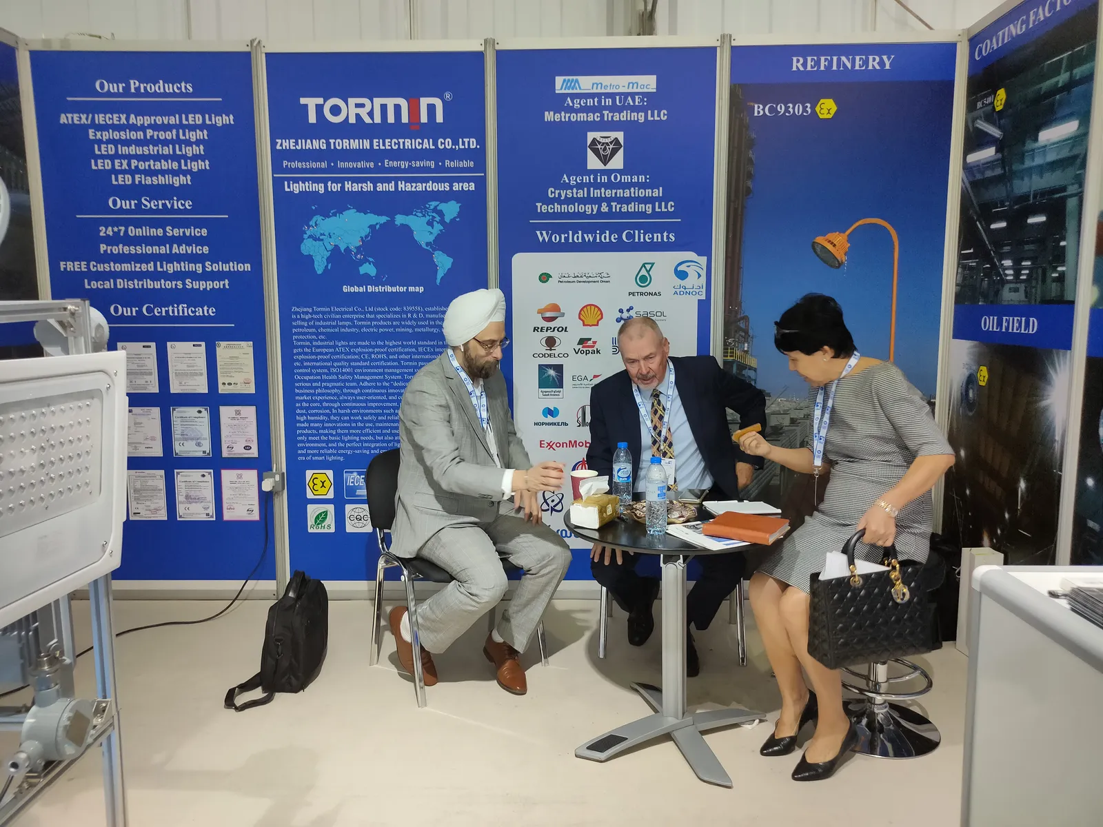 TORMIN exhibition display — ADIPEC 2019, Abu Dhabi, UAE.