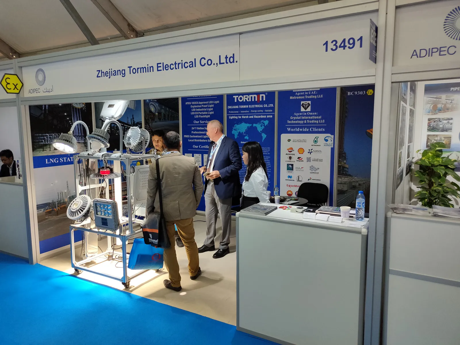 TORMIN exhibition display — ADIPEC 2019, Abu Dhabi, UAE.