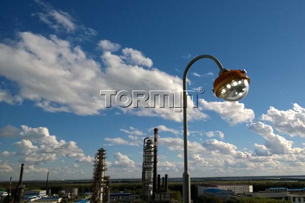 TORMIN archive photograph of an outdoor luminaire in a petrochemical setting