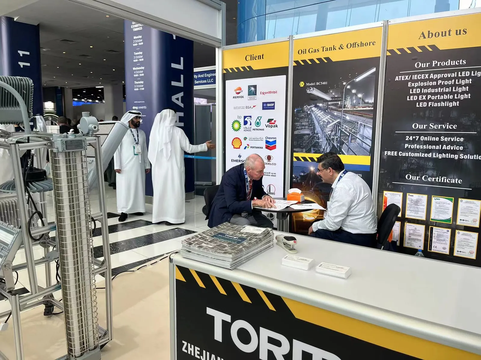 TORMIN exhibition display — ADIPEC 2023, Abu Dhabi, UAE.