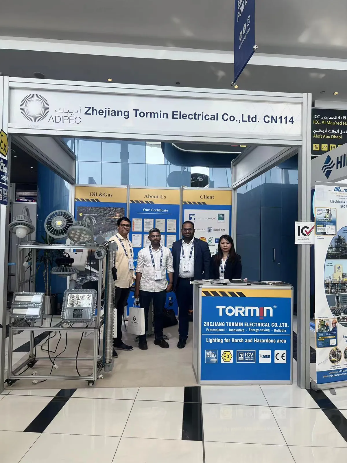 TORMIN exhibition display — ADIPEC 2024, Abu Dhabi, UAE.