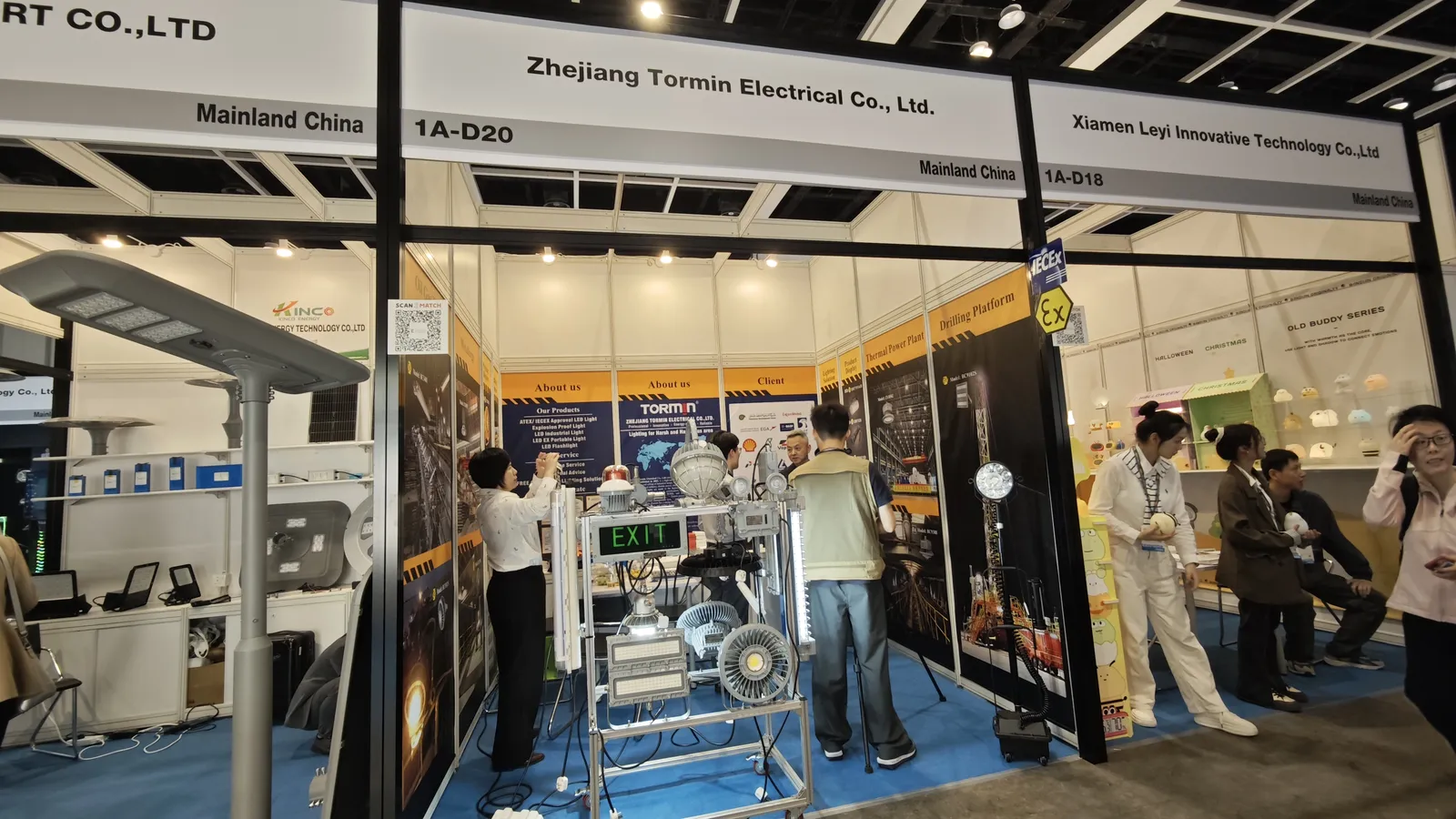 TORMIN exhibition display — Hong Kong Spring Lighting Fair 2025, Hong Kong, China.