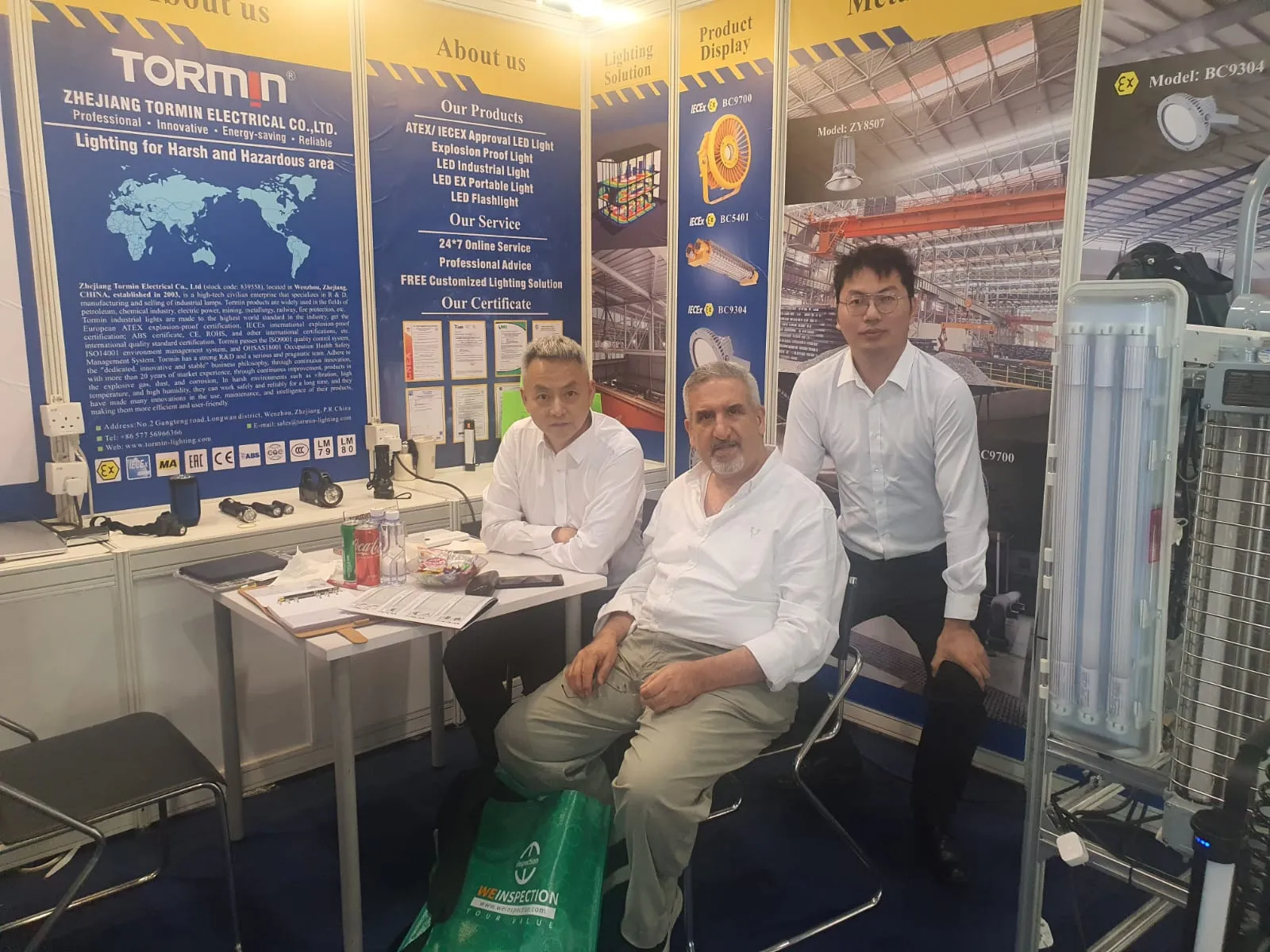 A photograph from the meeting area at the TORMIN stand.