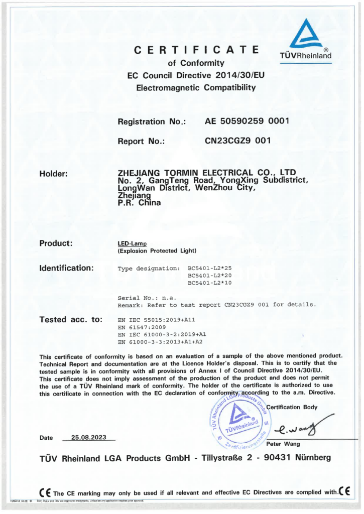 BC5401 — CE EMC — AE 50590259 0001 — first-page preview; open the complete PDF for all pages.