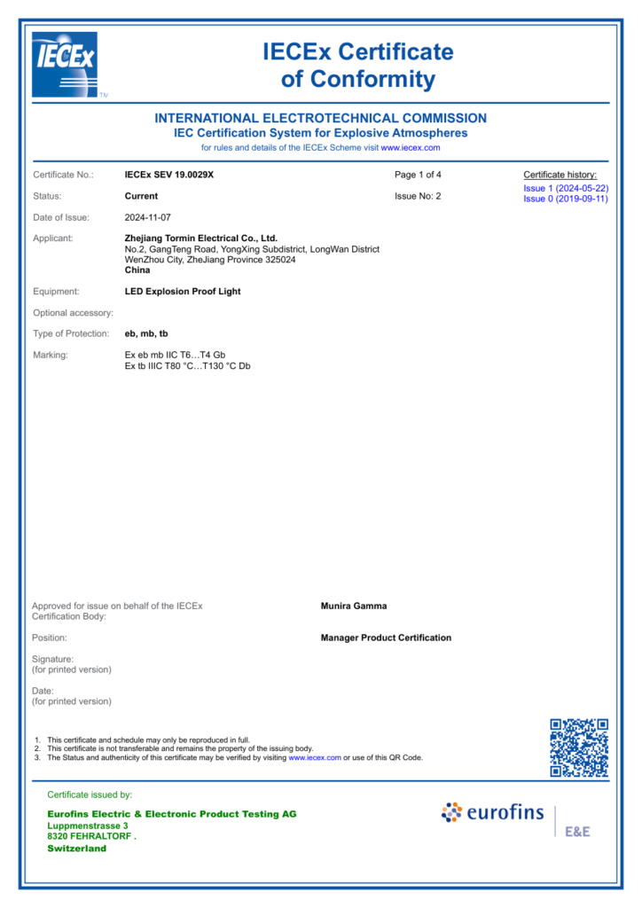 BC5402A / BC5402C — IECEx — IECEx SEV 19.0029X — first-page preview; open the complete PDF for all pages.