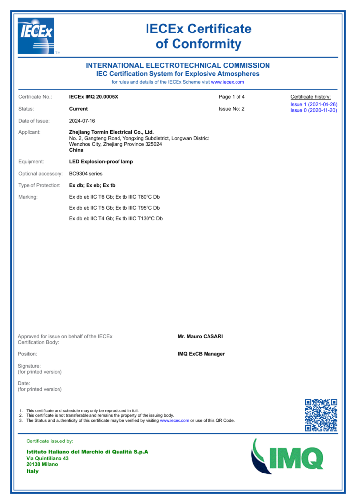 BC9304 — IECEx — IECEx IMQ 20.0005X — first-page preview; open the complete PDF for all pages.