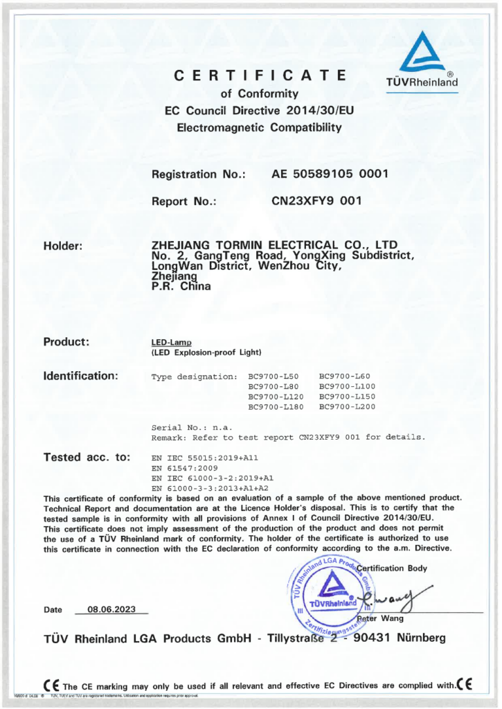 BC9700 — CE EMC — AE 50589105 0001 — first-page preview; open the complete PDF for all pages.