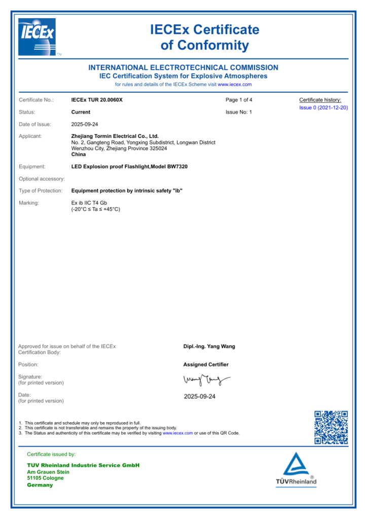 BW7320 — IECEx — IECEx TUR 20.0060X — first-page preview; open the complete PDF for all pages.