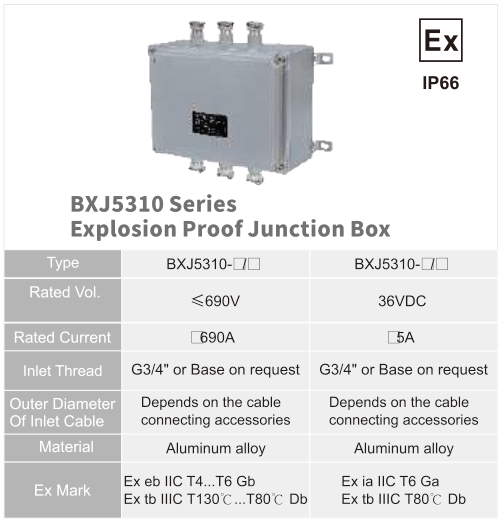 BXJ5310 original catalogue specification table; open the full-size image or download the catalogue for configuration details.
