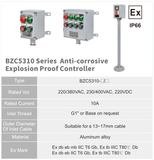 BZC5310 original catalogue specification table; open the full-size image or download the catalogue for configuration details.