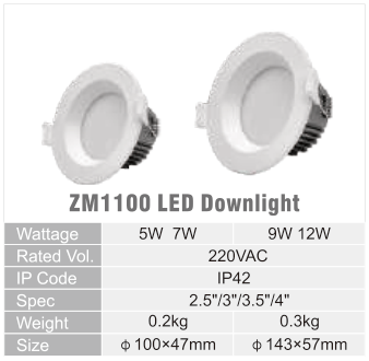ZM1100 original catalogue specification table; open the full-size image or download the catalogue for configuration details.