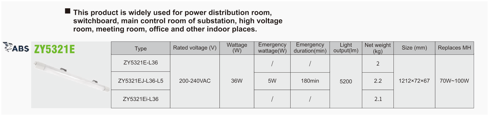 ZY5321E original catalogue specification table; open the full-size image or download the catalogue for configuration details.